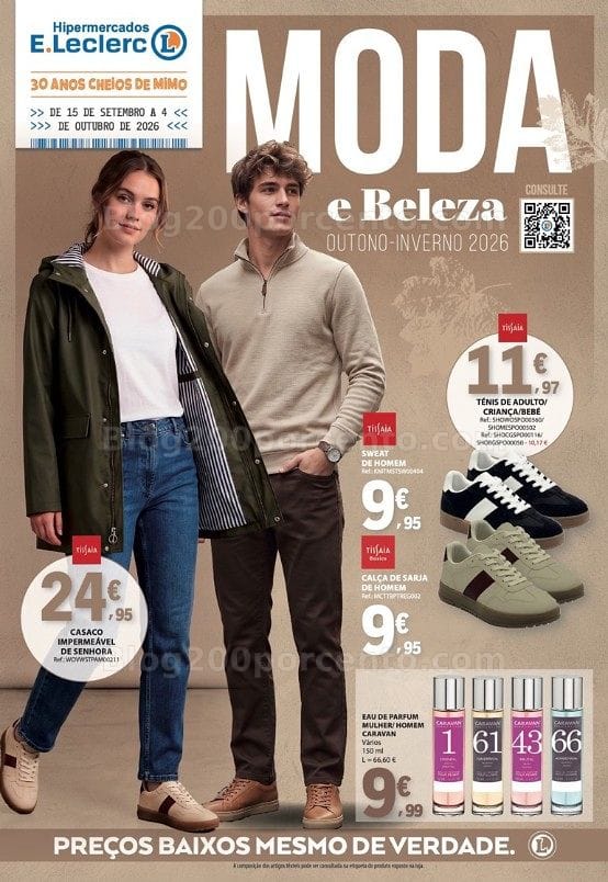 Antevisão Folheto E-LECLERC Bazar Moda Outono-Inverno Promoções de 15 setembro a 4 outubro